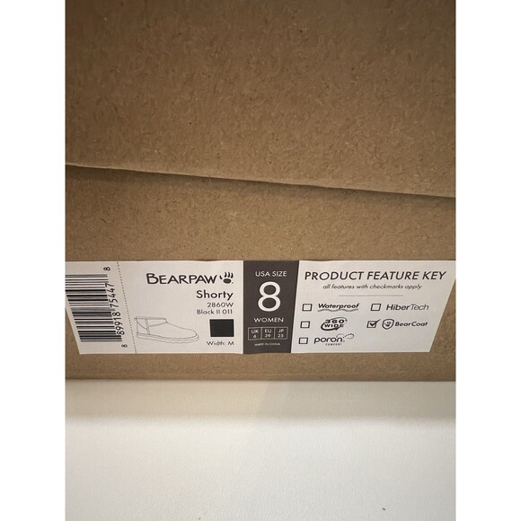 NWT bearpaw boots women size 8 Color Black Shorty 2860W - Picture 3 of 8